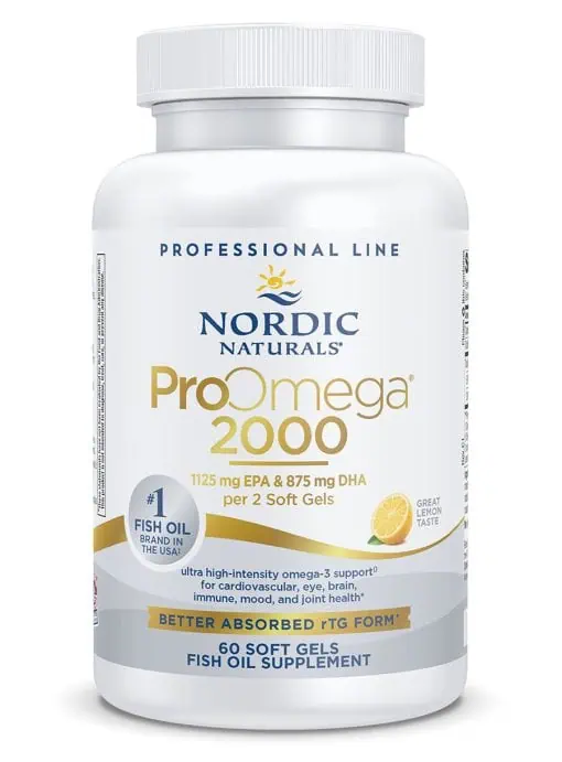 ProOmega 200 by Nordic Naturals 1123 mg EPA & 875 mg DHA per 2 soft gels