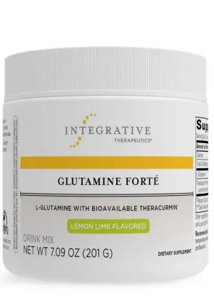 Glutamine Forté - A drink mix with 5g of L-Glutamine and 100mg of Theracurmin® for gut and immune support.