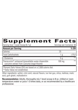 Glutamine Forté - A drink mix with 5g of L-Glutamine and 100mg of Theracurmin® for gut and immune support.