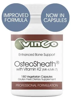 OsteoSheath bioavailable Calcium (Microcrystalline Hydroxyapatite or MCHC, Amino Acid Chelate, Citrate, and Phosphate) Vitamin K2