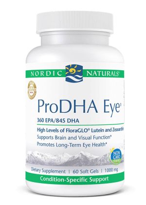 ProDHA Eye supplement facts with lutein, zeaxanthin, and omega-3s for eye and brain health