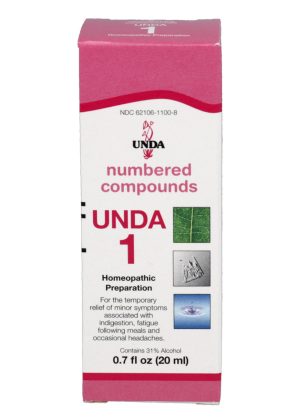 Unda #1 homeopathic drops by Seroyal for digestion, headaches, and detox support