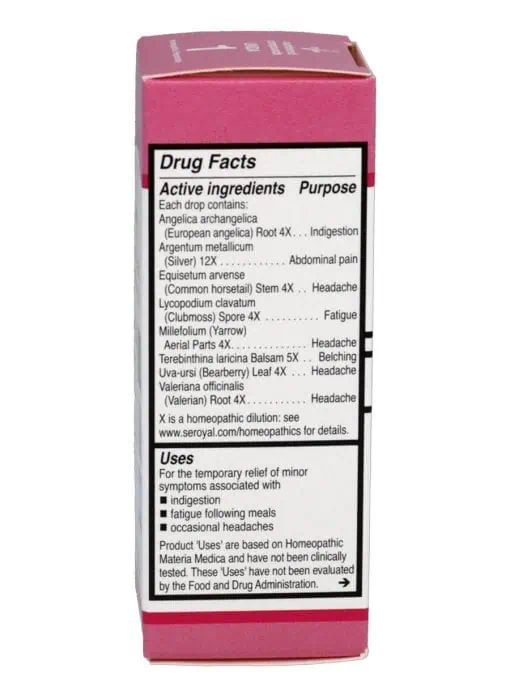 Unda #1 homeopathic drops by Seroyal for digestion, headaches, and detox support
