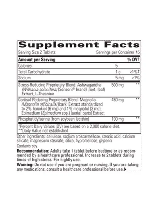 Natural cortisol support with sleep-enhancing adaptogens – Cortisol Manager Tablets Integrative Therapeutics