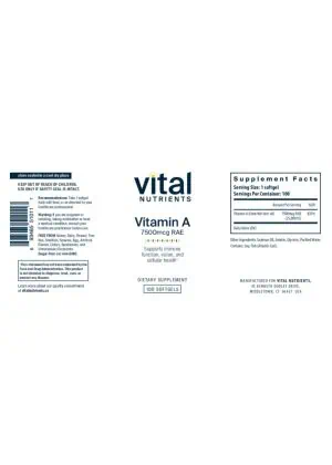 Alternative view of Vitamin A 25,000iu