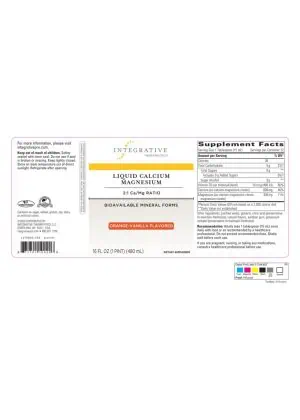 Integrative Therapeutics Liquid Calcium Magnesium Orange Vanilla - calcium supplement, bone health support