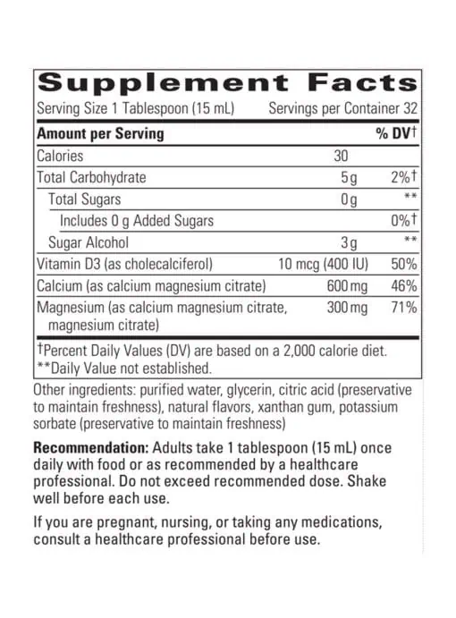 Integrative Therapeutics Liquid Calcium Magnesium Orange Vanilla - calcium supplement, bone health support