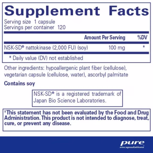 NSK-SD® (Nattokinase) 100 mg Supports Healthy Fibrinolytic Activity And Clotting Function: Fibrinolysis is a natural physiological process.