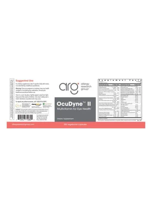 Allergy Research Group OcuDyne II -- eye health supplement, antioxidants