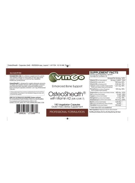 Vinco OsteoSheath-New and Improved Formula! - bone health supplement, calcium support