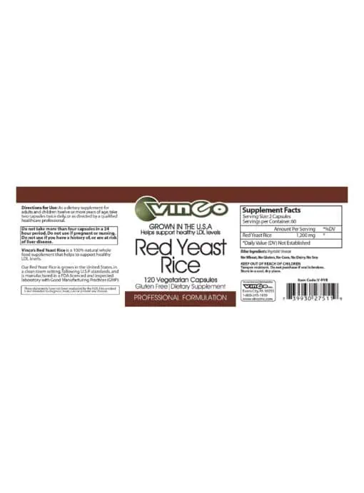 Vinco Red Yeast Rice - red yeast rice supplement, heart health