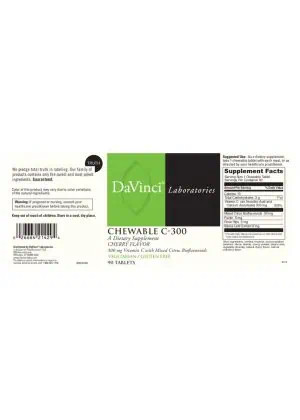 DaVinci Labs CHEWABLE C-300 Cherry - vitamin c supplement, immune support