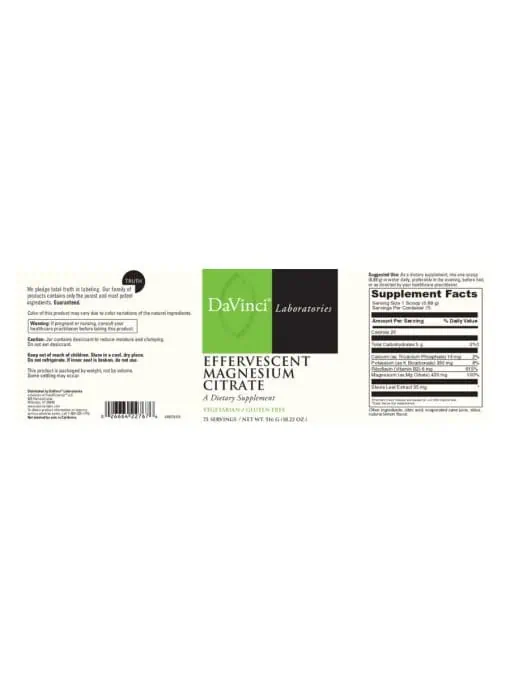 DaVinci Labs Effervescent Magnesium Citrate -- magnesium supplement, nerve support