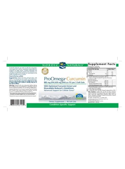 Nordic Naturals Pro ProOmega(R)Curcumin -- omega-3 fish oil, cellular recovery
