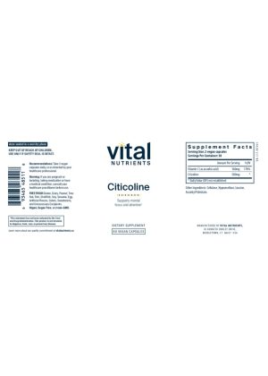 Vital Nutrients Citicoline Cognizin(R) 250mg - cognitive enhancement, brain health