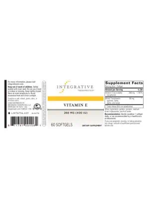 Integrative Therapeutics, Inc. VITAMIN E -- vitamin e supplement, heart health