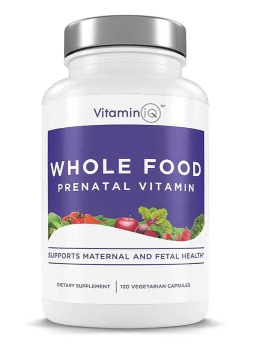 VitaminIQ Whole Food Prenatal Vitamins, Natural Supplement Support for Maternal & Fetal Health, Healthy Baby, Healthy Mom, Non-GMO, Vegetarian, Gluten