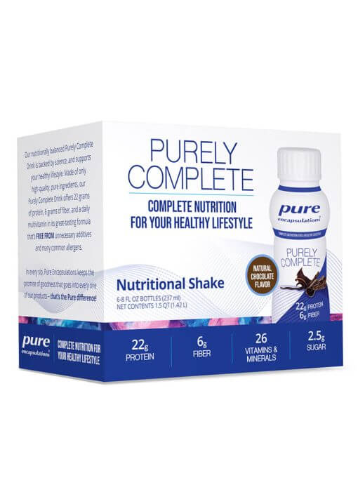 On-the-go Chocolate Protein Shake fiber, and daily multivitamin Convenient & Balanced Pure Encapsulations