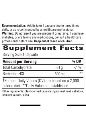 Berberine supplement for healthy glucose and cholesterol metabolism