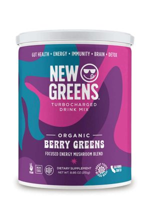 Berry Greens Canister - SuperFood Green Drink with mushroom blend formula.