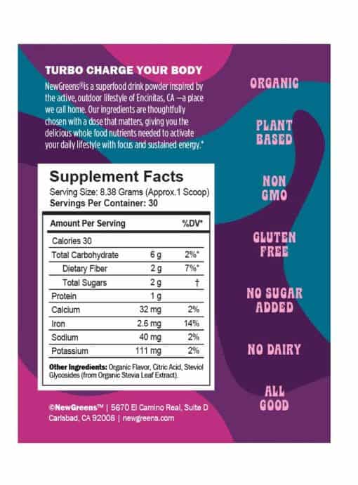 BerryGreens Supplement Facts