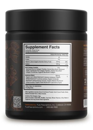 Perfect Collagen Cocoa supplement facts.