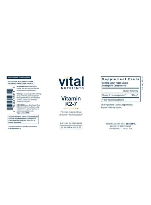 Vital Nutrients K2-7 -- vitamin k2 supplement, bone health