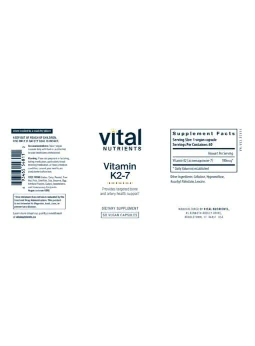 Vital Nutrients K2-7 -- vitamin k2 supplement, bone health