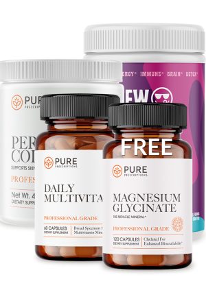 Perfect Collagen, NewGreens, Daily Multivitamin, Magnesium Glycinate.
