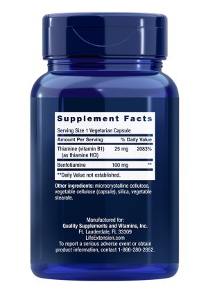 Benfotiamine with Thiamine Healthy glucose metabolism, ultra-bioavailable B1