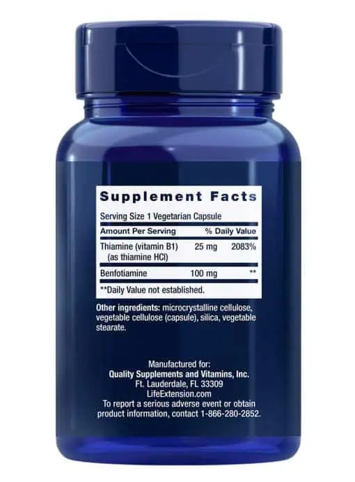 Benfotiamine with Thiamine Healthy glucose metabolism, ultra-bioavailable B1