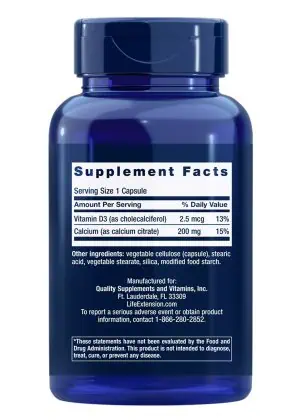 Calcium Citrate with Vitamin D Super-absorbable calcium by Life Extension