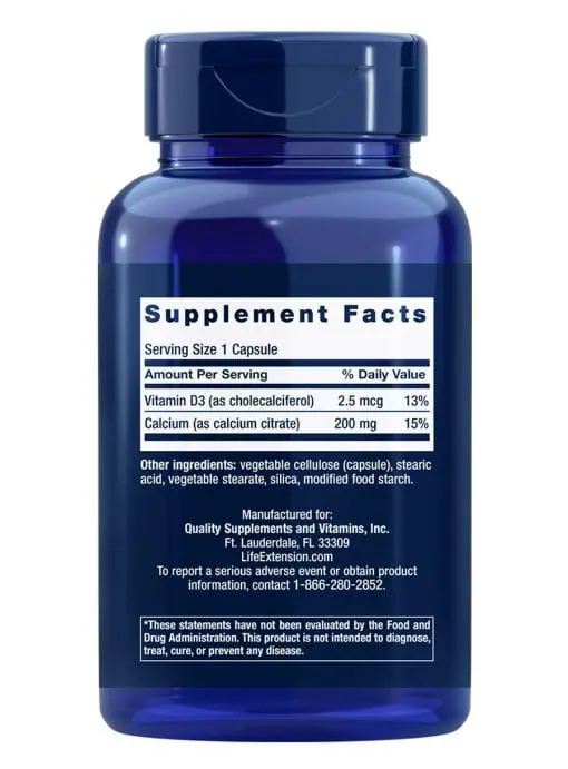 Calcium Citrate with Vitamin D Super-absorbable calcium by Life Extension
