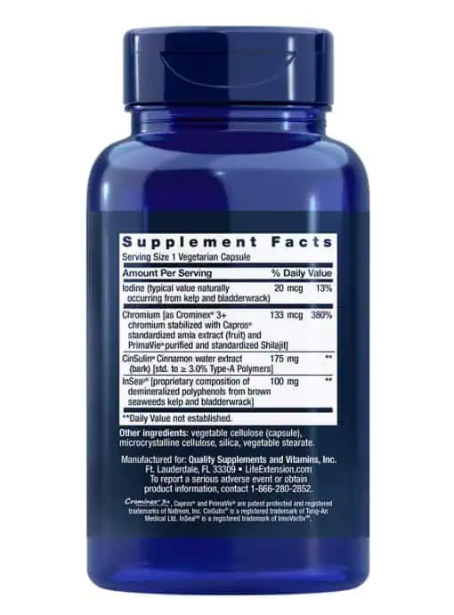 CinSulin® with InSea2® and Crominex® 3+ Powerful blood sugar health support.