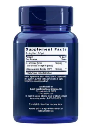 CoQ10 (Ubiquinone) with d-Limonene Heart health & cellular energy, traditional formula