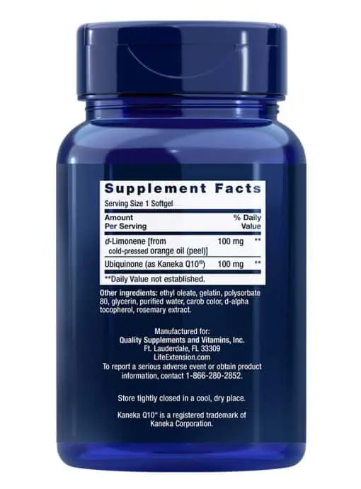 CoQ10 (Ubiquinone) with d-Limonene Heart health & cellular energy, traditional formula