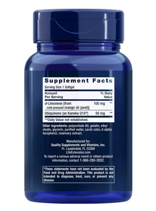 CoQ10 (Ubiquinone) with d-Limonene Heart health & cellular energy, traditional formula