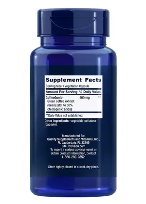 CoffeeGenic Green Coffee Extract Helps maintain already-healthy glucose levels after meals