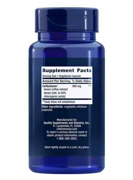 CoffeeGenic Green Coffee Extract Helps maintain already-healthy glucose levels after meals