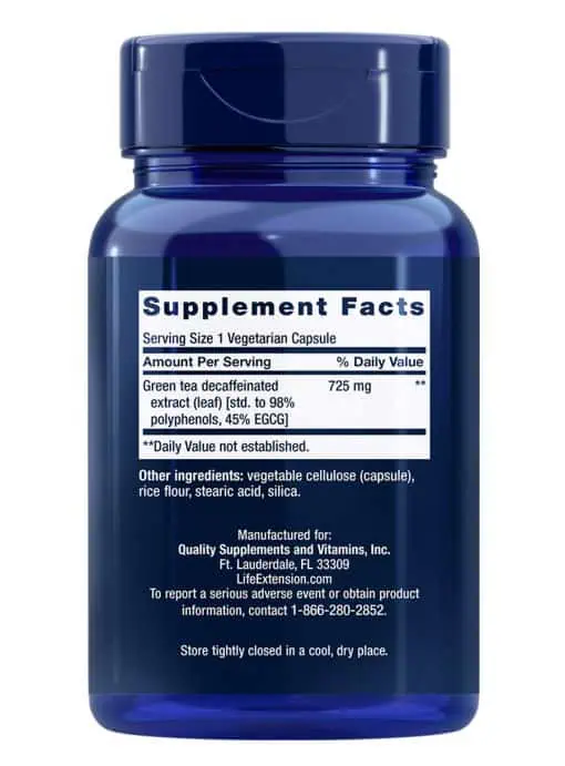 Decaffeinated Mega Green Tea Extract More healthy EGCG polyphenol than several cups of green tea