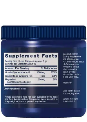 Effervescent Vitamin C Magnesium Crystals Immediate relief from occasional constipation