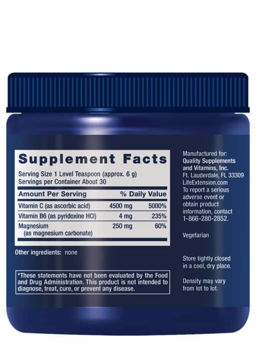 Effervescent Vitamin C Magnesium Crystals Immediate relief from occasional constipation