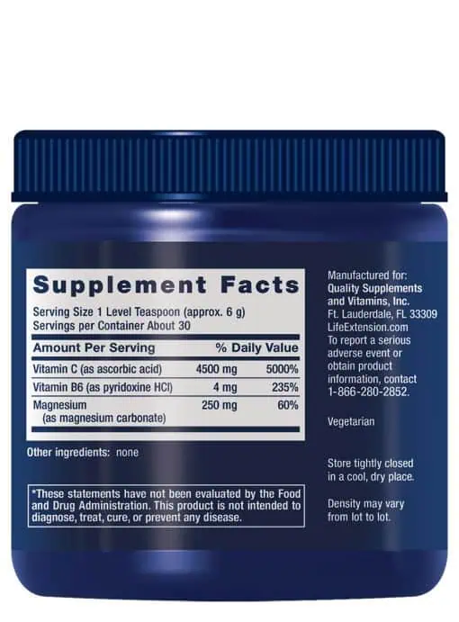 Effervescent Vitamin C Magnesium Crystals Immediate relief from occasional constipation