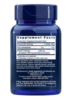 FLORASSIST Prebiotic Chewable Strawberry by Life Extension