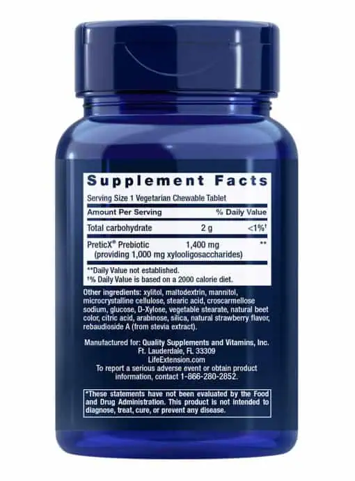 FLORASSIST Prebiotic Chewable Strawberry by Life Extension