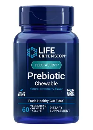 FLORASSIST Prebiotic Chewable Strawberry by Life Extension