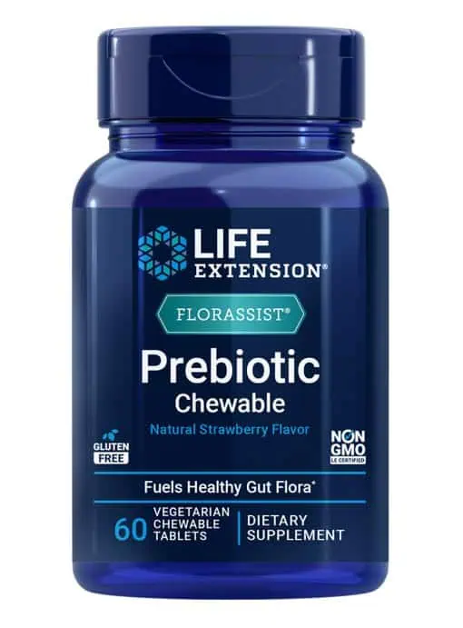 FLORASSIST Prebiotic Chewable Strawberry by Life Extension