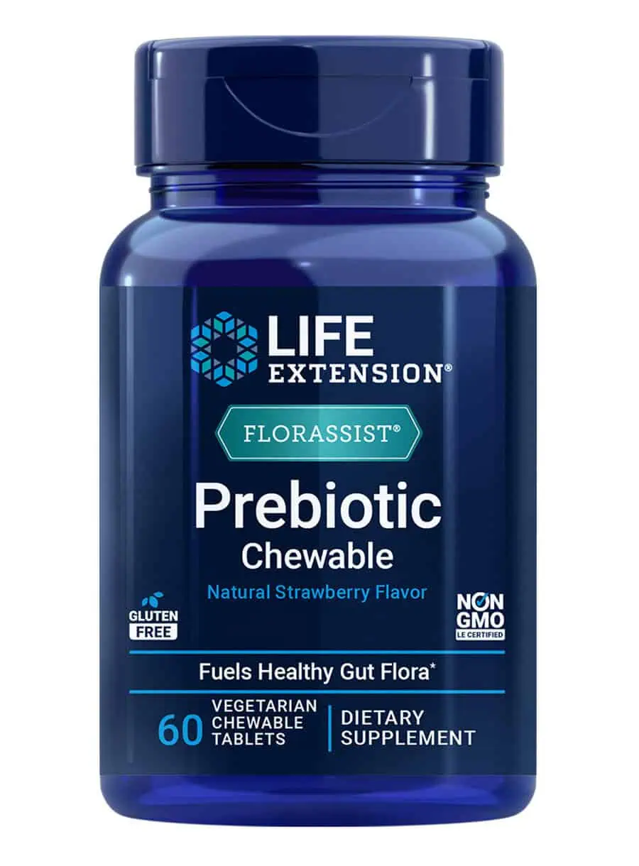 FLORASSIST Prebiotic Chewable Strawberry by Life Extension