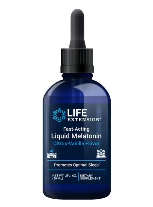 Fast-Acting Liquid Melatonin (Citrus-Vanilla) Promotes optimal sleep, easy liquid delivery, 3 mg
