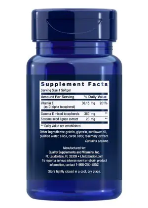 Gamma E Mixed Tocopherols Enhanced vitamin E benefits with sesame lignan